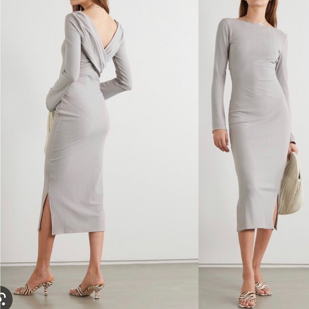 Reformation Nessa ribbed v neck midi XL